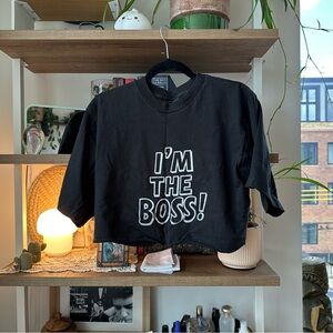 vintage • i’m the boss crop vintage tee